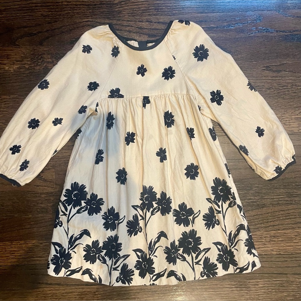 Zara Kids dress 3-4yrs black flowers